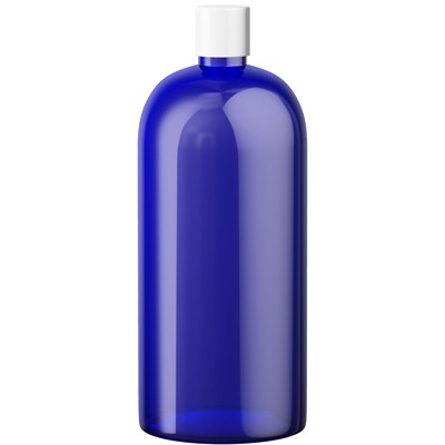 Cobalt Blue 1 Liter PET Storage Bottle - durable, light-protective PET bottle, ideal for secure, long-term storage of light-sensitive liquids.