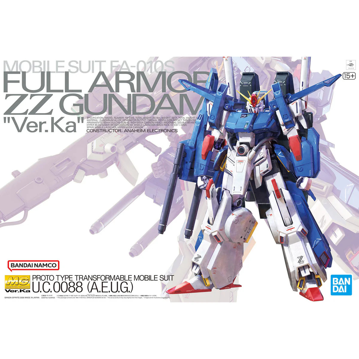 ロボット MG ZZ GUNDAM Ver.Ka MG Full Armor ZZ Gundam Ver.Ka - King Kong Hobbies