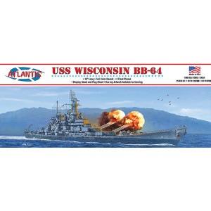 1/665 USS Wisconsin BB-64 Battleship plastic model kit.  Requires plastic model cement to complete.