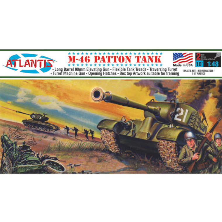 1/48 M-46 Patton Tank plastic model kit.  Requires plastic model cement to complete.