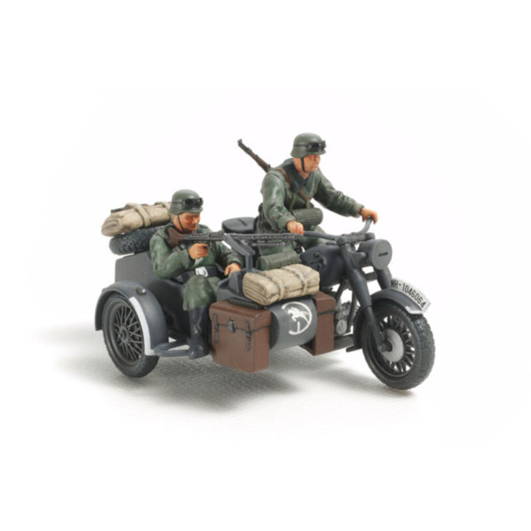 1/48 German Motorcycle with Sidecar plastic model kit.  Requires plastic model cement to complete.