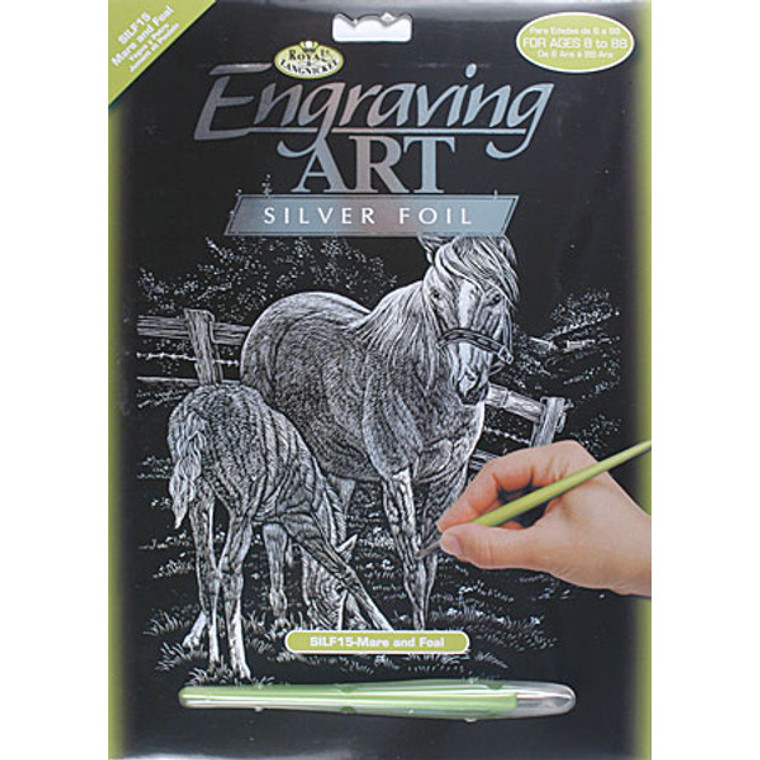 Engraving, Silver, Mare Foal