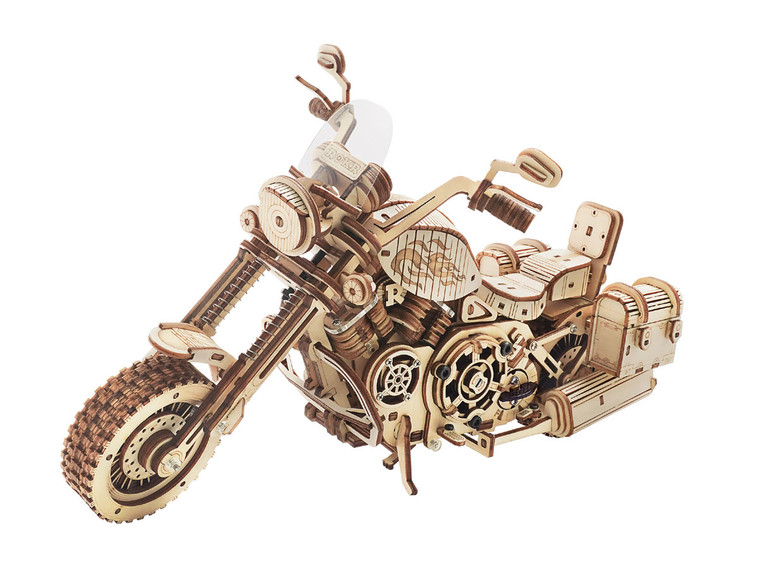 Cruiser Motorcycle Mechanical Wood Model