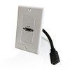 HDMI Pass-Through Single Gang Decorative Wall Plate with Pigtail - White