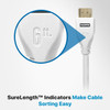 Exclusive SureLength™ indicators on the HDMI connector heads make it easy to organize for installations