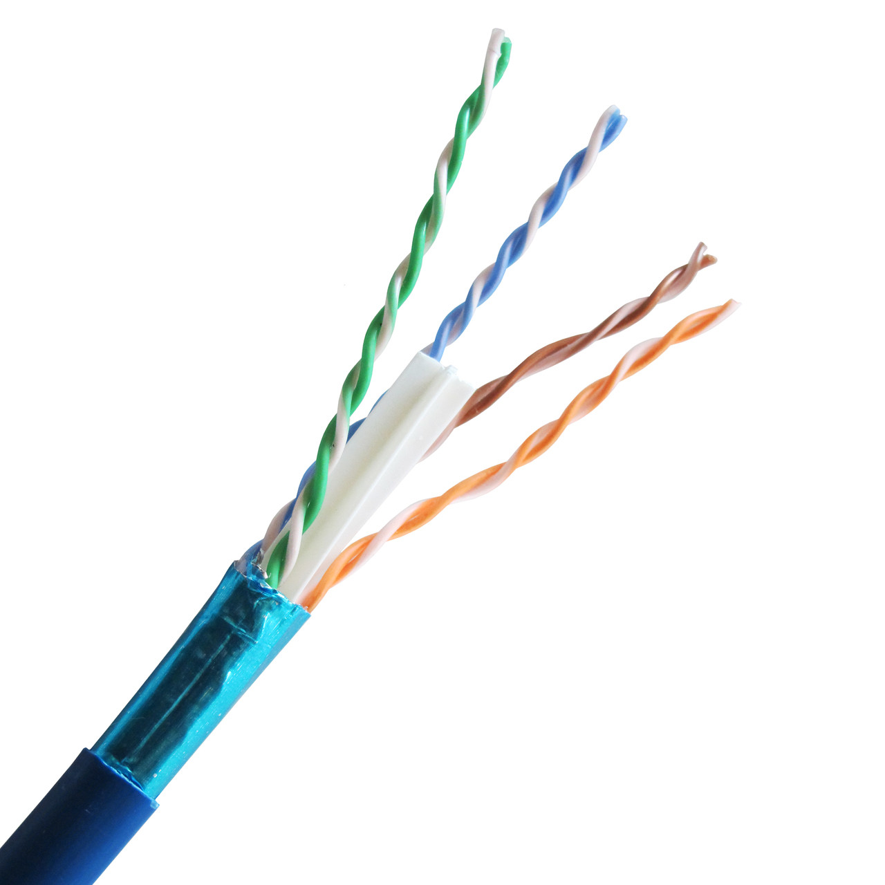 Cat 6 550 MHz Shielded Plenum Solid Blue Bulk Cable 1000ft Reel