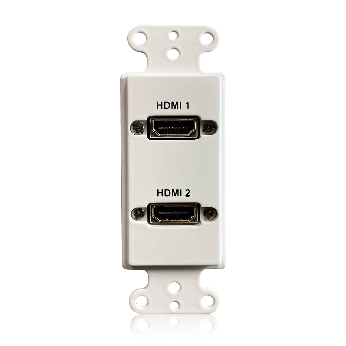 Dual HDMI Pass-Through Single Gang Decorative Wall Plate with
