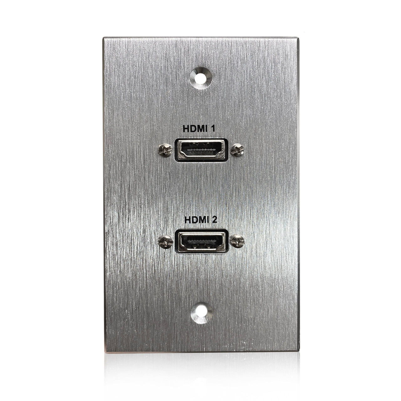 Dual HDMI Pass-Through Single Gang Aluminum Wall Plate with Pigtail