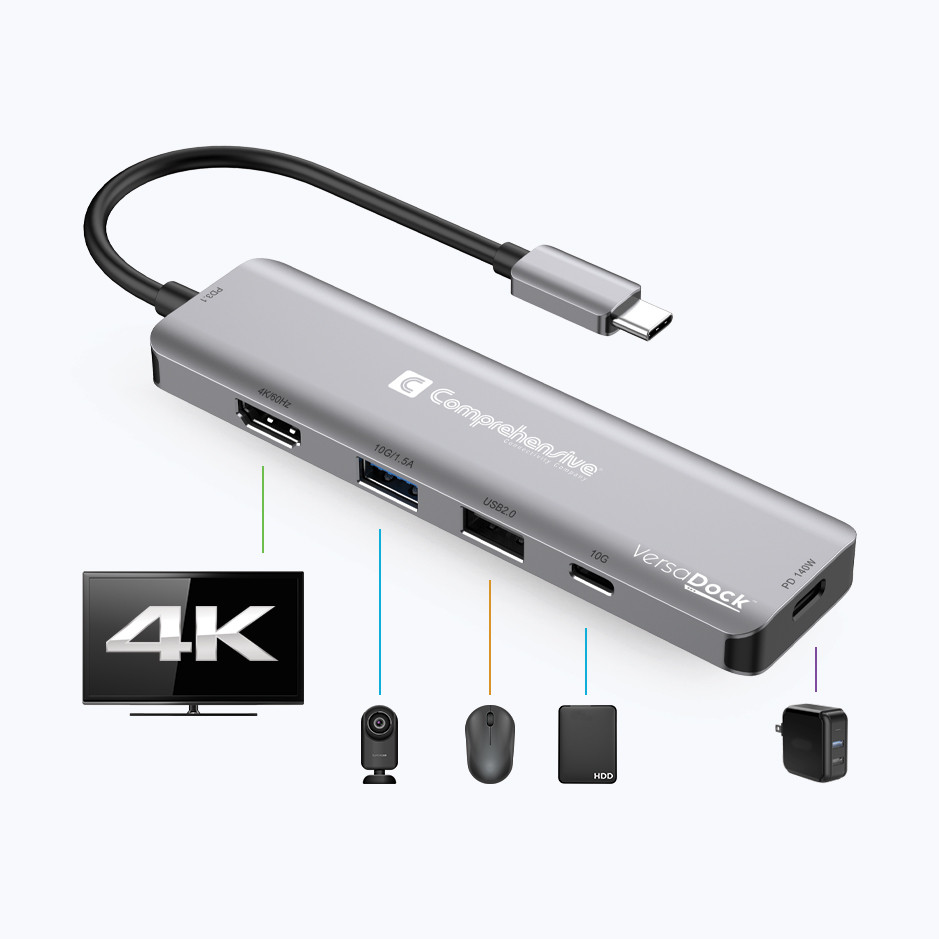 VersaDock™ USB-C 4K Portable Laptop Docking Station with HDMI, USB