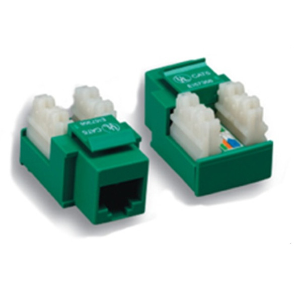 CAT5e Punchdown Keystone Jack 90 degree Green