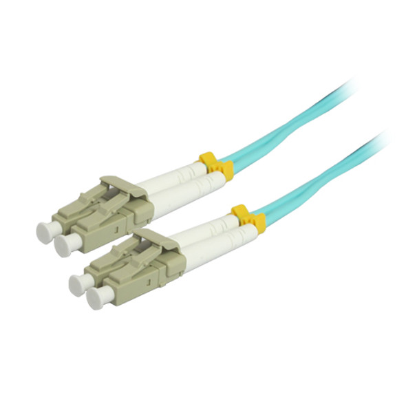 1M 10Gb LC/LC Duplex 50/125 Multimode Fiber Patch Cable - Aqua