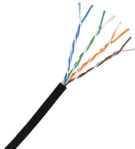 Cat 6 550 MHz Shielded Stranded Black Bulk Cable 1000ft