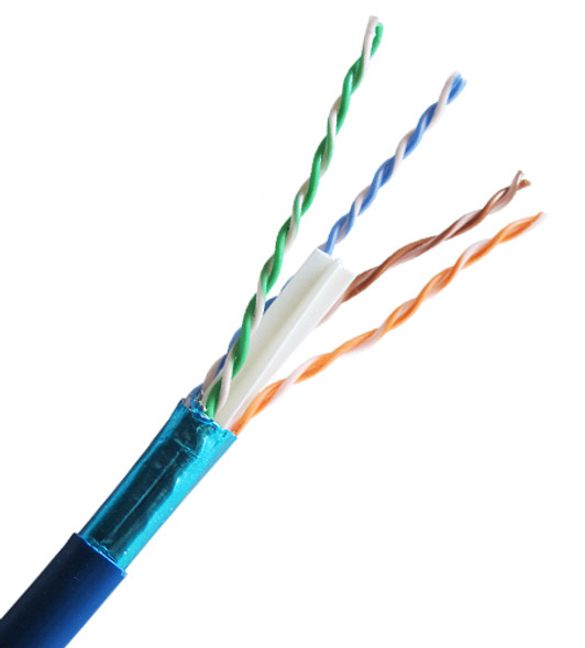 Cat 6 550 MHz Shielded Plenum Solid Blue Bulk Cable 1000ft Reel