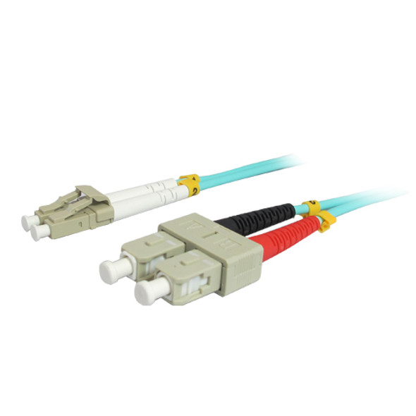 15M 10Gb LC/SC Duplex 50/125 Multimode Fiber Patch Cable - Aqua