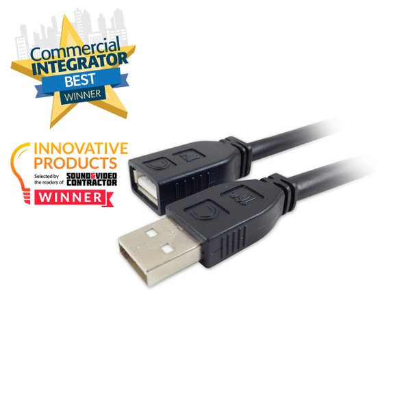 Pro AV/IT Integrator Series™ Certified Active Plenum USB-A Male to USB-A Female USB Extension Cable 50ft