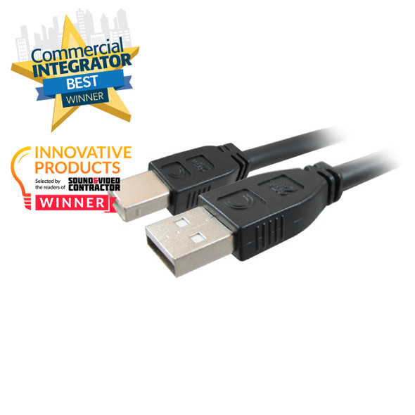 Pro AV/IT Integrator Series™ Active Plenum USB-A Male to USB-B Male USB Extension Cable 25ft