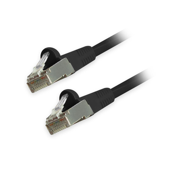 Cat6 Snagless Shielded Ethernet Cables, Black, 1ft