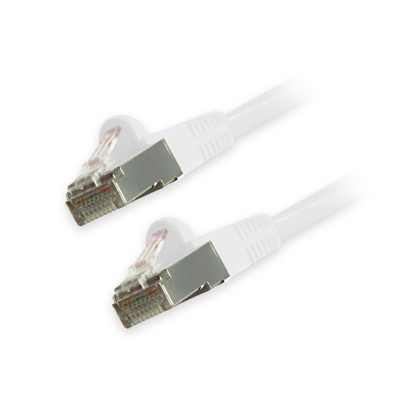 Cat6 Snagless Shielded Ethernet Cables, White, 25ft