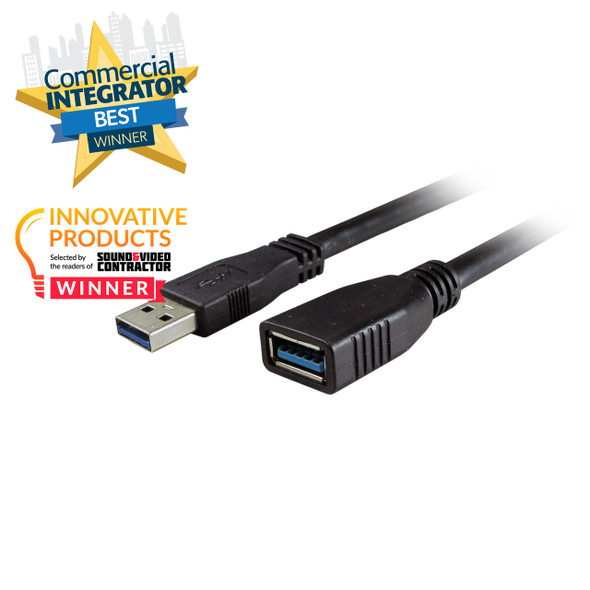 Pro AV/IT Integrator Series™ Active USB 3.0 A Male to Female USB Extension Cable with Booster(s) 25ft