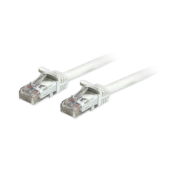 Cat6a Unshielded (UTP) Snagless Ethernet Patch Cable White 15ft