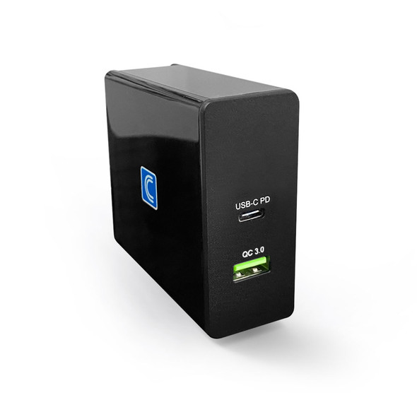 USB 2-Port Wall Charger 60W USB-C PD and USB-A Quick Charging Technology 3.0