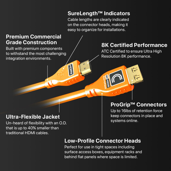 Comprehensive MicroFlex™ 8K HDMI Cable Black 9ft