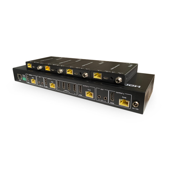 Pro AV/IT Integrator Series™ 4x4 HDMI 4K 60Hz 4:4:4 Matrix Switcher with Control & HDMI Extension up to 230ft