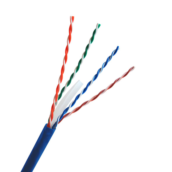 Cat6a 750 MHz Unshielded Solid Blue Bulk Cable 1000ft