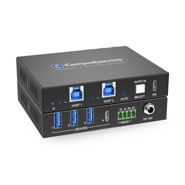 Pro AV/IT Integrator Series™ 2x1 USB 3.2 10Gbps Hub Auto Switcher with RS232 Control - TAA Compliant