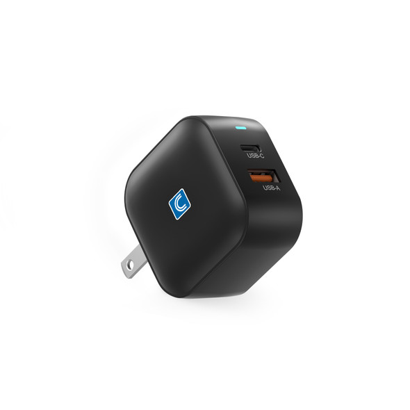 Dual USB GaN Compact Wall Charger 35W USB-C and USB-A Quick Charge 3.0 Technology