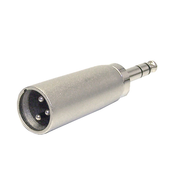 Stereo Standard Phone (1/4") Plug to XLR Plug Audio Adapter