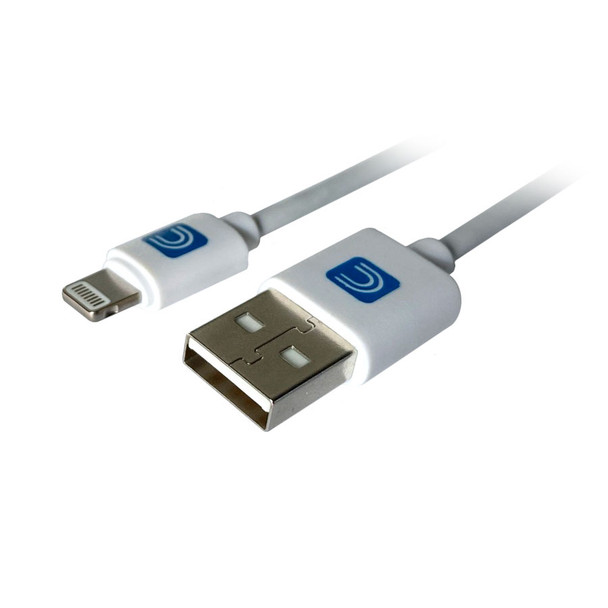 Lightning Male to USB A Male Cable White 3ft