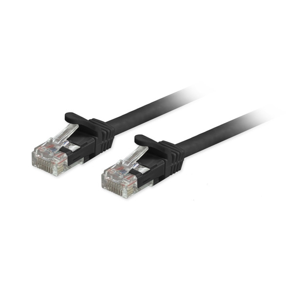 Cat6a Unshielded (UTP) Snagless Ethernet Patch Cable Black 1ft