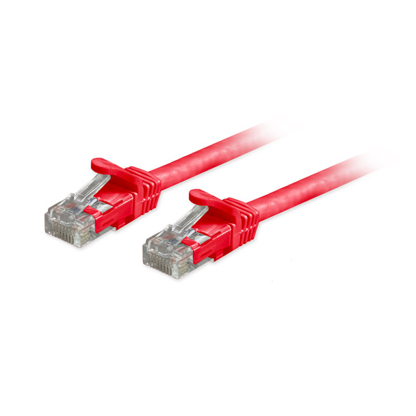 Cat6a Unshielded (UTP) Snagless Ethernet Patch Cable Red 15ft