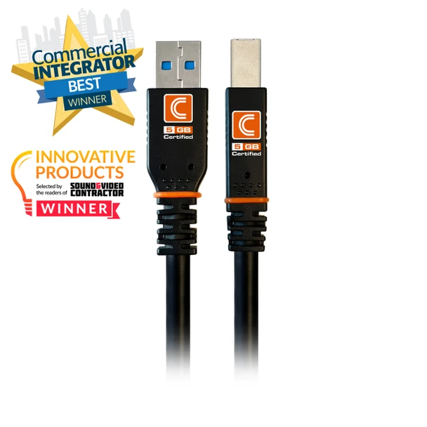 Front of 6ft USB 3.0 (3.2 Gen1) 5G USB-A to USB-B Cable