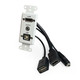 HDMI, USB-B 2.0 and 3.5mm Audio Pass-Through Single Gang Decorative Wall Plate with Pigtail - White