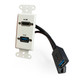 HDMI and USB-A 3.0 Pass-Through Single Gang Decorative Wall Plate with Pigtail - White