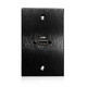 HDMI Pass-Through Single Gang Black Aluminum Wall Plate with Pigtail