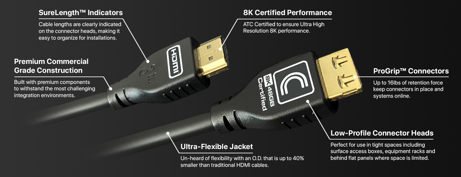 Comprehensive MicroFlex™ 8K HDMI Cable Black 3ft