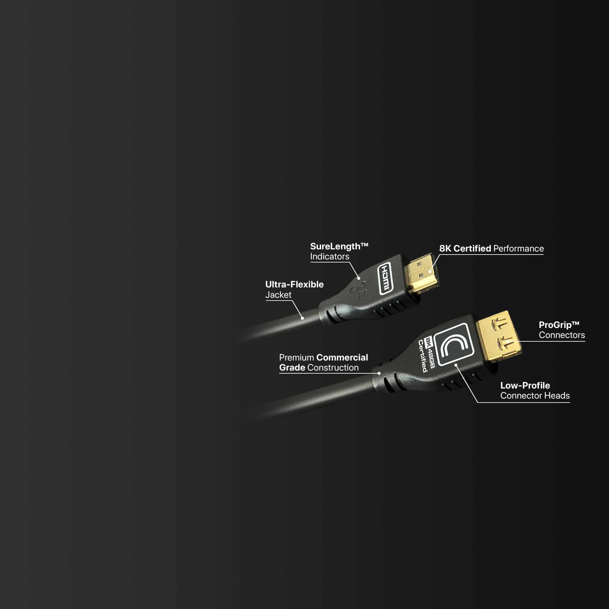 Comprehensive MicroFlex™ 8K HDMI Cable Black 9ft