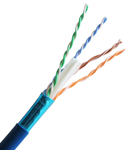 Cat 6 550 MHz Shielded Solid Blue Bulk Cable 1000ft