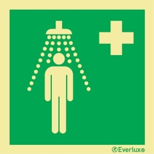 Everlux Self-adhe 300x300 Safety shower sign  | IMPA 334145