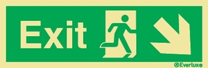 Everlux Adh 600x200 Exit sign-down to the right | IMPA 334407