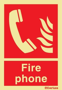 Everlux 200x300 Fire phone sign  | IMPA 336124