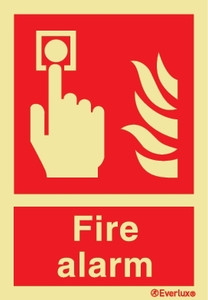Everlux Self-adhe 200x300 Fire alarm sign  | IMPA 336121