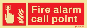 Everlux 200x70 Fire alarm call point sign  | IMPA 336142