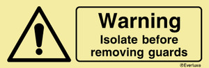 Vinyl 400x150 Warn isolate before removing guard | IMPA 337550