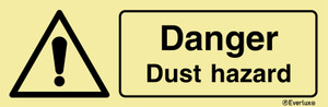 Rigid plastic 400x150 Danger dust hazard sign  | IMPA 337551