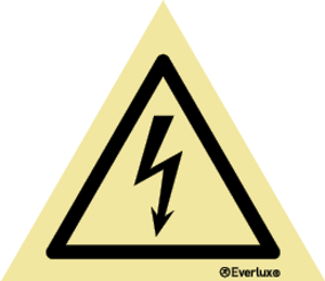 Everlux 0150 Warning electricity sign  | IMPA 337507