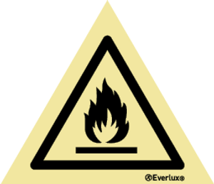 Rigid plastic 0100 Warning flammable material | IMPA 337509